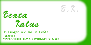 beata kalus business card